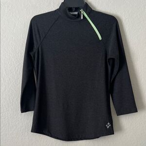 NWOT JOFIT 3/4 Sleeve UV Base Layer Mock Neck Top Charcoal in Size S
